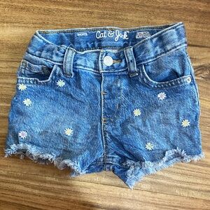 Cat & Jack Floral Embroidered Denim Shorts